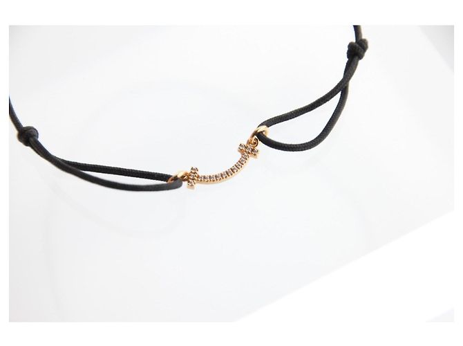 Bracciale Tiffany & Co. T Smile Mini Oro Rosa 18K Diamanti Nero D'oro - vista 5