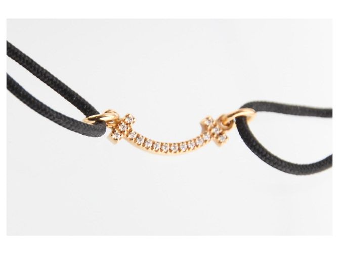 Bracciale Tiffany & Co. T Smile Mini Oro Rosa 18K Diamanti Nero D'oro - vista 6