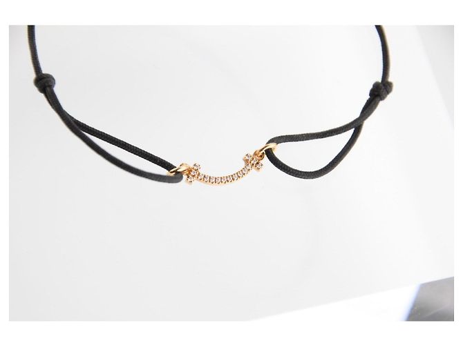 Bracciale Tiffany & Co. T Smile Mini Oro Rosa 18K Diamanti Nero D'oro - vista 7