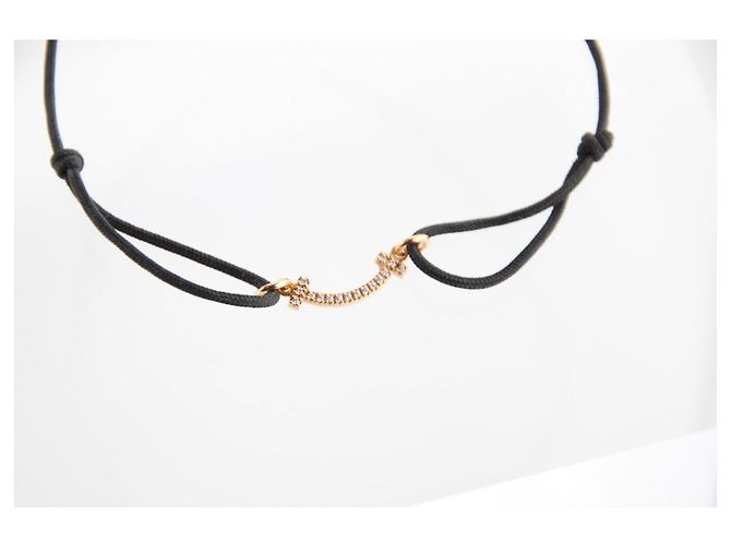 Bracciale Tiffany & Co. T Smile Mini Oro Rosa 18K Diamanti Nero D'oro - vista 8