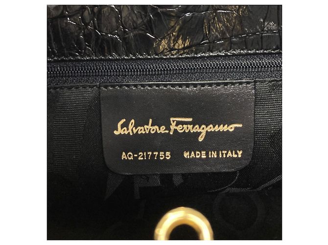 Borsa a 2 modi in pelle goffrata Salvatore Ferragamo Nero - vista 6