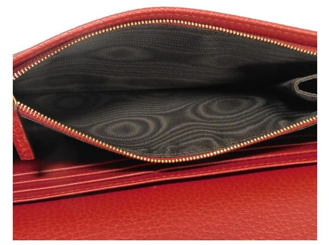 Clutch Gucci GG Marmont Chain Logo in pelle di vitello Rosso - vista 10