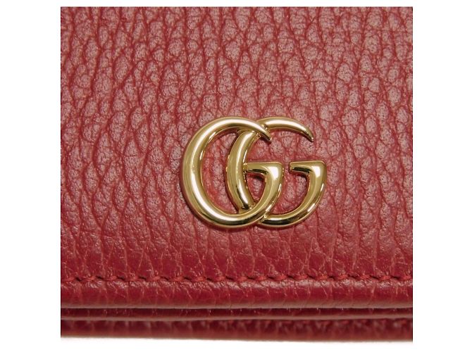 Clutch Gucci GG Marmont Chain Logo in pelle di vitello Rosso - vista 11