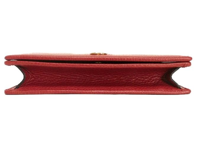 Clutch Gucci GG Marmont Chain Logo in pelle di vitello Rosso - vista 12