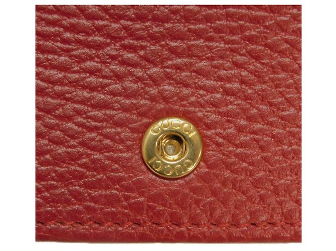 Clutch Gucci GG Marmont Chain Logo in pelle di vitello Rosso - vista 7