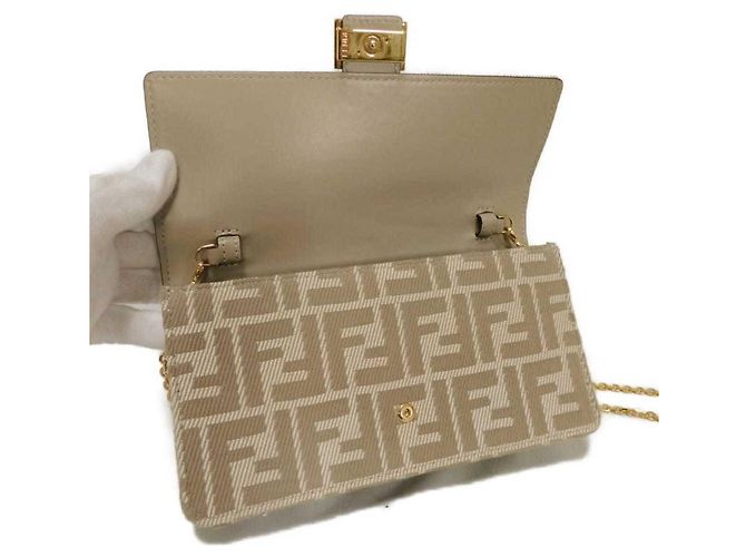 Bolsa de ombro Fendi bege - vista 5