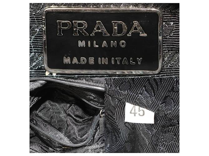 Borsa in nylon nero con perline Prada - vista 10