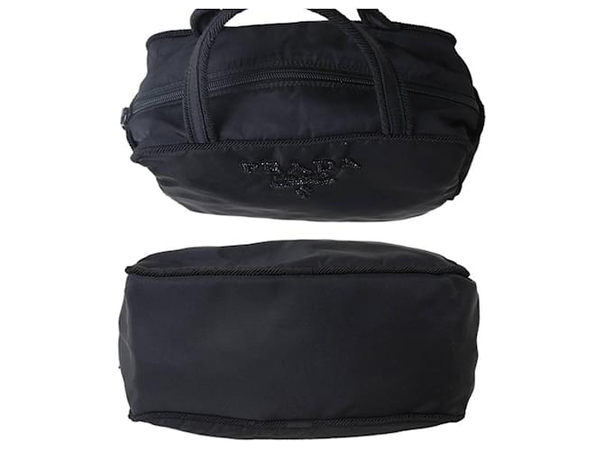Borsa in nylon nero con perline Prada - vista 5