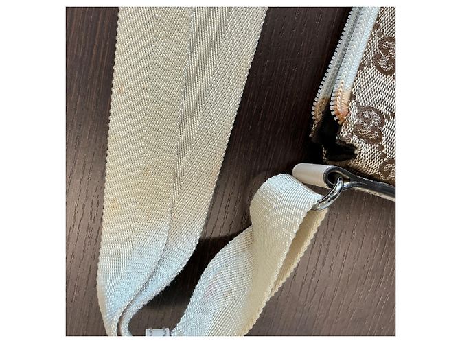 Borsa a Spalla Gucci GG Canvas Beige Bianco sporco - vista 12