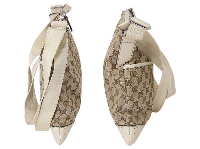 Borsa a Spalla Gucci GG Canvas Beige Bianco sporco - vista 4