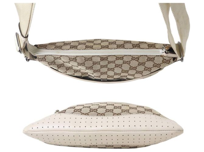 Borsa a Spalla Gucci GG Canvas Beige Bianco sporco - vista 5