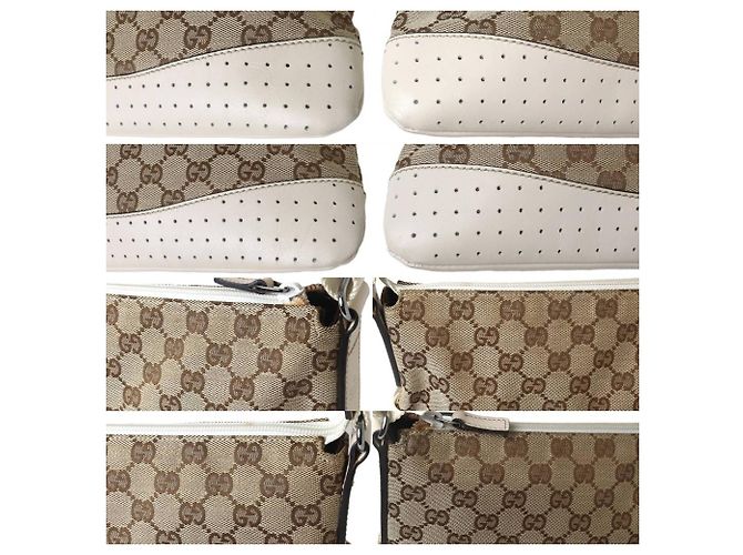 Borsa a Spalla Gucci GG Canvas Beige Bianco sporco - vista 6