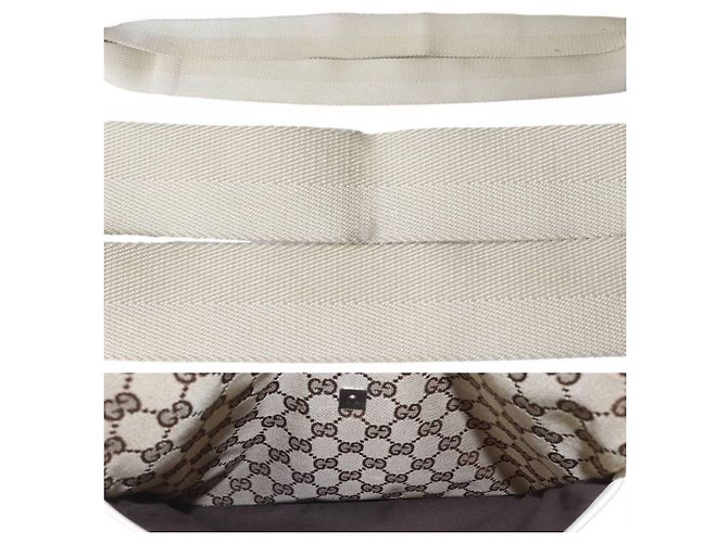 Borsa a Spalla Gucci GG Canvas Beige Bianco sporco - vista 7