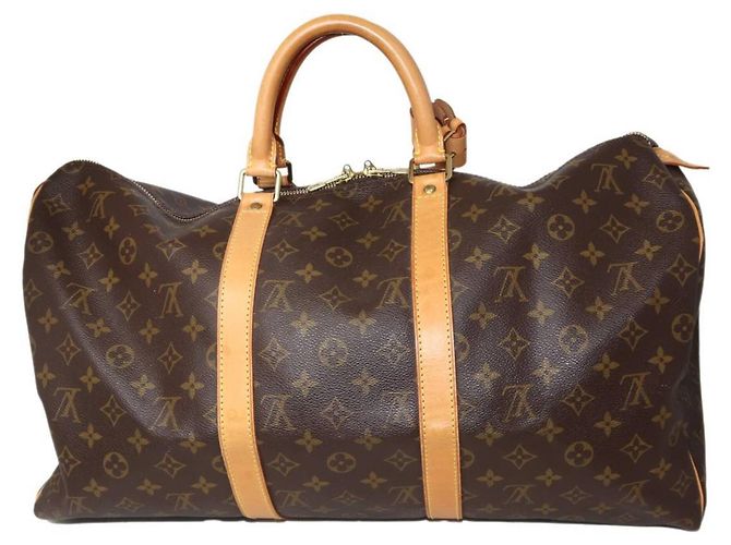 Borsa Boston Louis Vuitton Keepall 50 Marrone - vista 3
