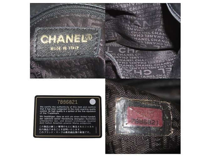 Borsa a tracolla Chanel in agnello nero - vista 10