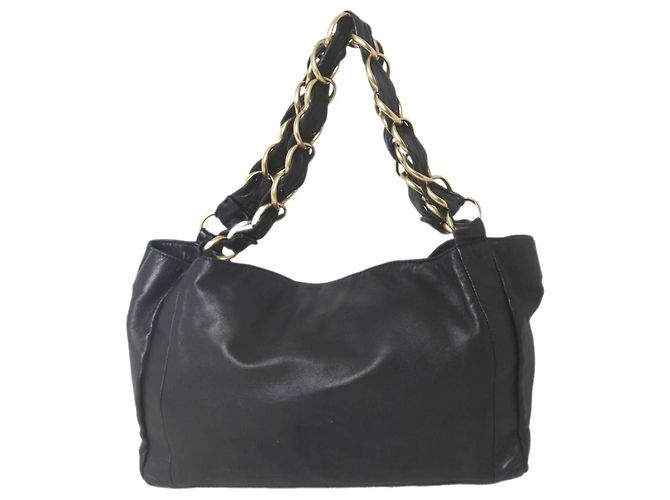 Borsa a tracolla Chanel in agnello nero - vista 3