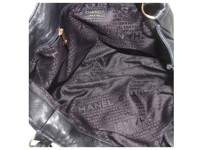 Borsa a tracolla Chanel in agnello nero - vista 8