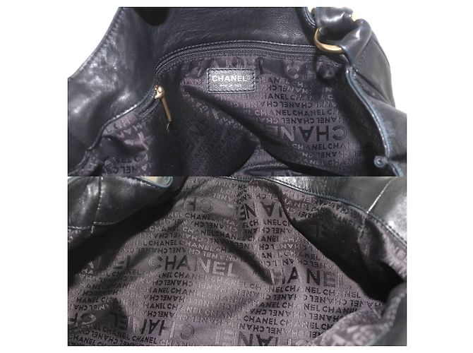 Borsa a tracolla Chanel in agnello nero - vista 9