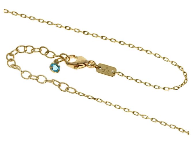 Collana Gucci GG Running Blue Topaz in oro giallo 18K - vista 3