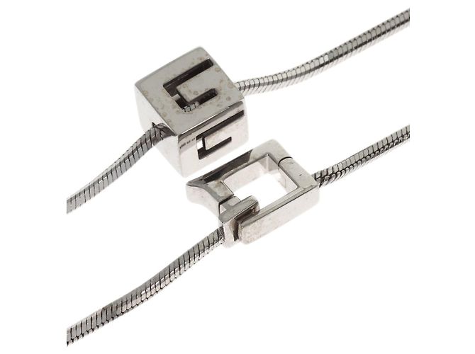 Collana Gucci Logo Cube in oro bianco 18K - vista 2