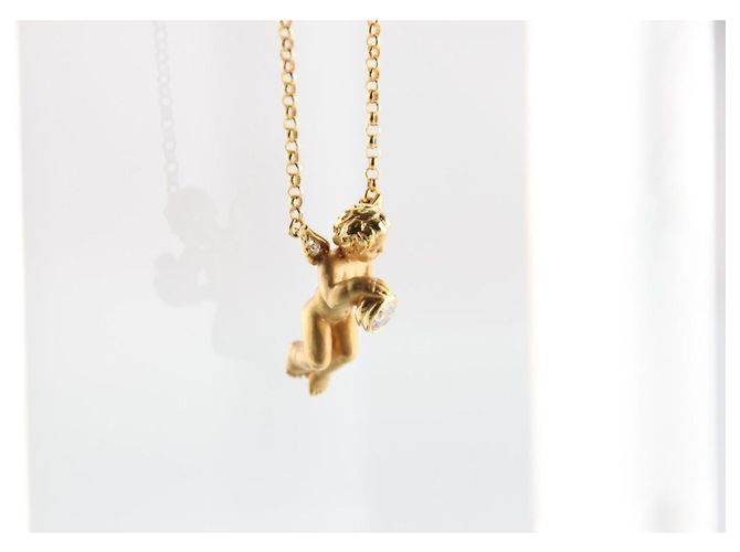 Autre Marque Collana Carrera y Carrera Motivo Angelo in Oro Giallo 18K e Diamante - vista 3