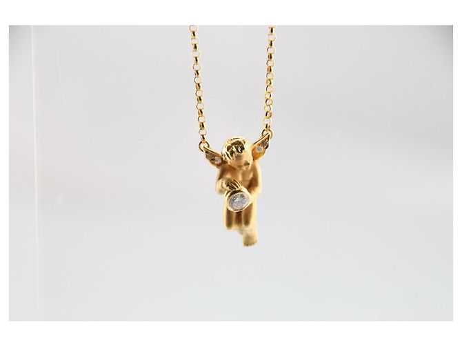 Autre Marque Collana Carrera y Carrera Motivo Angelo in Oro Giallo 18K e Diamante - vista 5