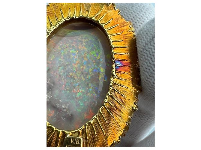 Autre Marque Yuzo Kiriyama Collana in Oro 18K Opale e Diamanti Bianco Rosso Blu D'oro - vista 14