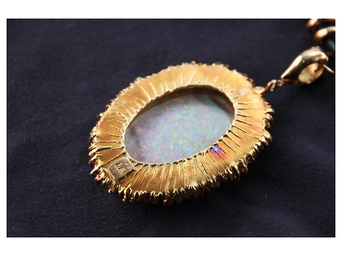 Autre Marque Yuzo Kiriyama Collana in Oro 18K Opale e Diamanti Bianco Rosso Blu D'oro - vista 7