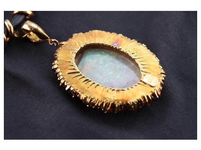 Autre Marque Yuzo Kiriyama Collana in Oro 18K Opale e Diamanti Bianco Rosso Blu D'oro - vista 8