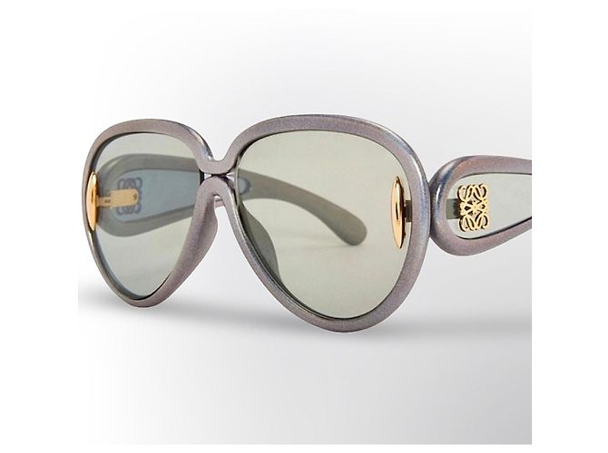 Gafas de sol Loewe Anagram Gris Metálico Gold hardware - vista 14