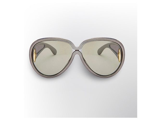 Gafas de sol Loewe Anagram Gris Metálico Gold hardware - vista 2