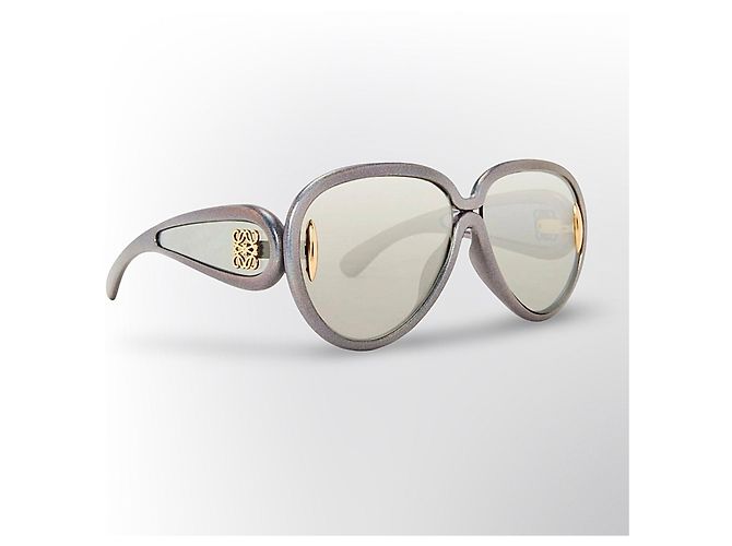 Gafas de sol Loewe Anagram Gris Metálico Gold hardware - vista 3