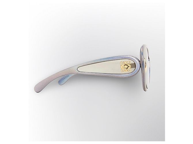 Gafas de sol Loewe Anagram Gris Metálico Gold hardware - vista 6