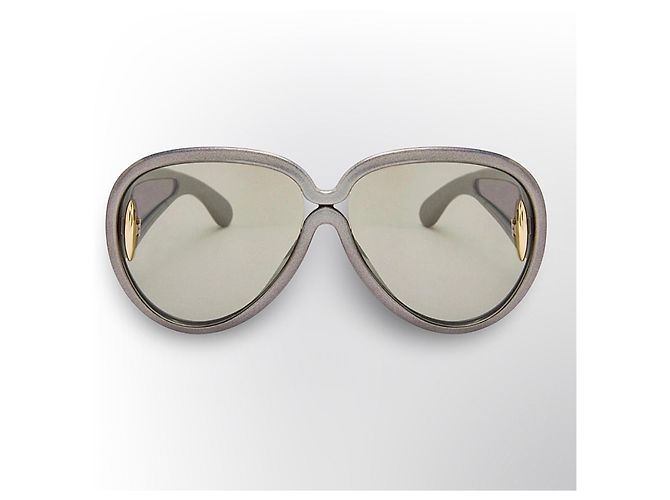 Gafas de sol Loewe Anagram Gris Metálico Gold hardware - vista 7