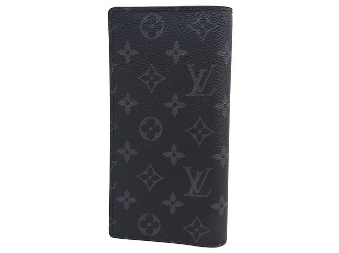 Portafoglio lungo pieghevole Louis Vuitton Monogram Eclipse Brazza Monogramma - vista 2
