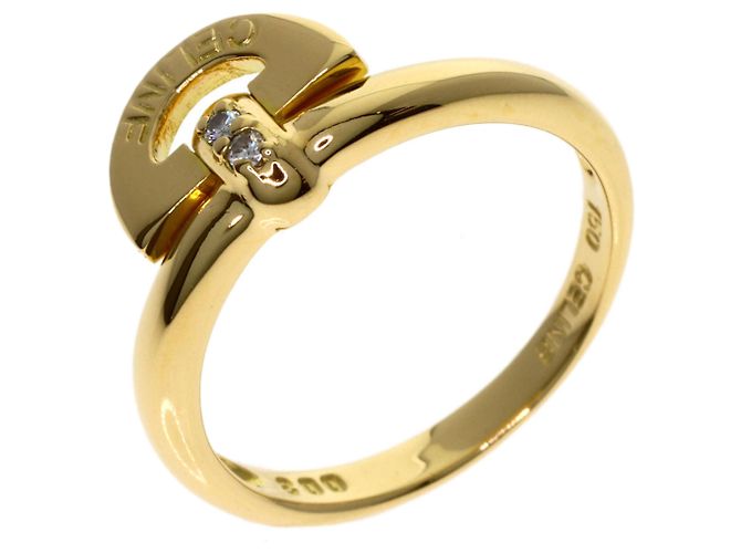 Céline Anello Celine Logo Diamond in Oro Giallo 18K - vista 2