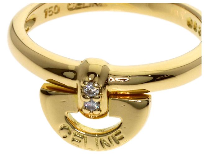 Céline Anello Celine Logo Diamond in Oro Giallo 18K - vista 7