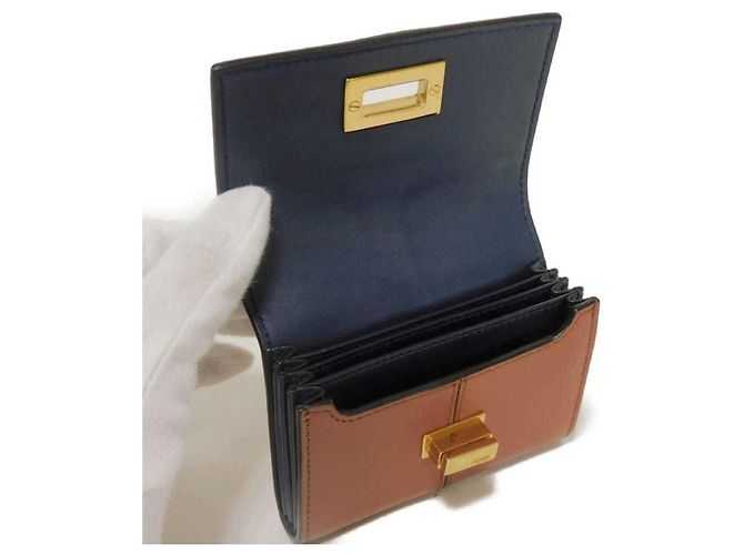 Fendi Bicolor Card Case Brown Navy blue - view 5