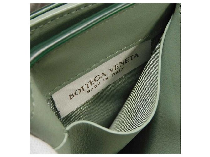Carteira de três dobras Tiny New Sage Bicolor da Bottega Veneta Verde - vista 12