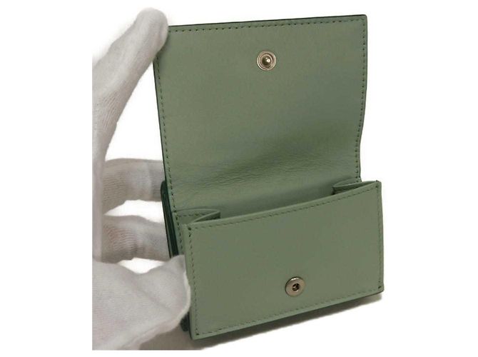 Carteira de três dobras Tiny New Sage Bicolor da Bottega Veneta Verde - vista 16