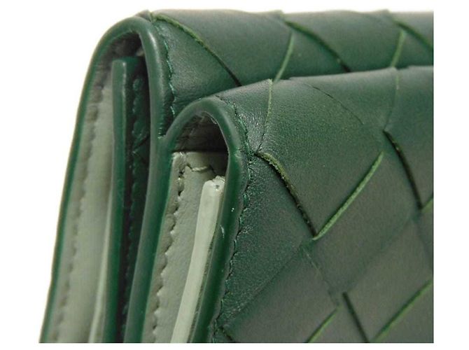 Carteira de três dobras Tiny New Sage Bicolor da Bottega Veneta Verde - vista 23
