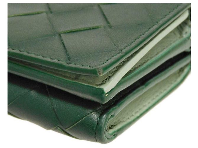 Carteira de três dobras Tiny New Sage Bicolor da Bottega Veneta Verde - vista 25