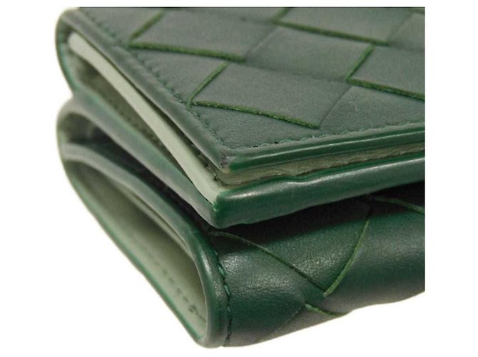 Carteira de três dobras Tiny New Sage Bicolor da Bottega Veneta Verde - vista 26