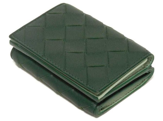 Carteira de três dobras Tiny New Sage Bicolor da Bottega Veneta Verde - vista 4