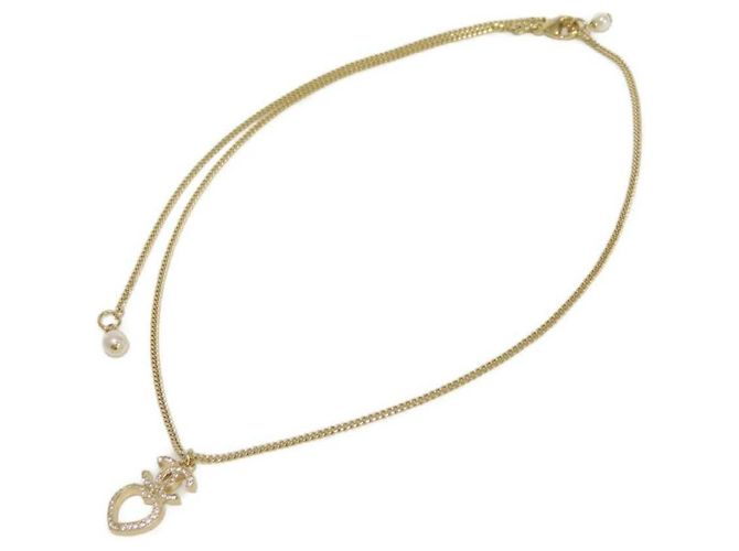Collana Chanel con cuore in strass D'oro - vista 2