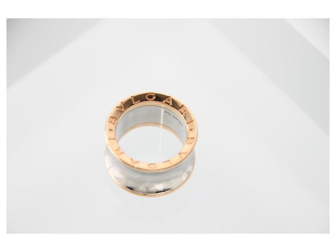 Bulgari Anello Bvlgari B.zero1 Collaborazione Anish Kapoor in Oro Rosa 18K e Acciaio Bianco D'oro - vista 3