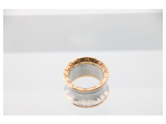 Bulgari Anello Bvlgari B.zero1 Collaborazione Anish Kapoor in Oro Rosa 18K e Acciaio Bianco D'oro - vista 6