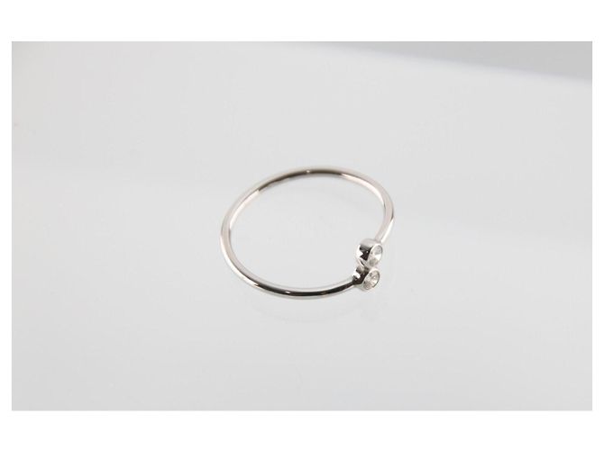 Anel Tiffany & Co. Elsa Peretti Hoop em Platina e Diamantes Prata - vista 3
