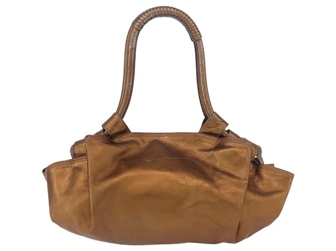 Borsa a mano in pelle nappa Aire con logo Anagram Loewe D'oro - vista 2