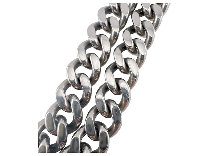 Fendi Silberne Cuban Link Choker-Halskette - Ansicht 3